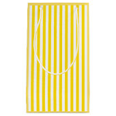 Chic Yellow White Striped Sjabloon Elegant Modern Klein Cadeauzakje (Voorkant)