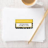 Chic Yellow Zebra Print Adresetiketten Etiket (Insitu)