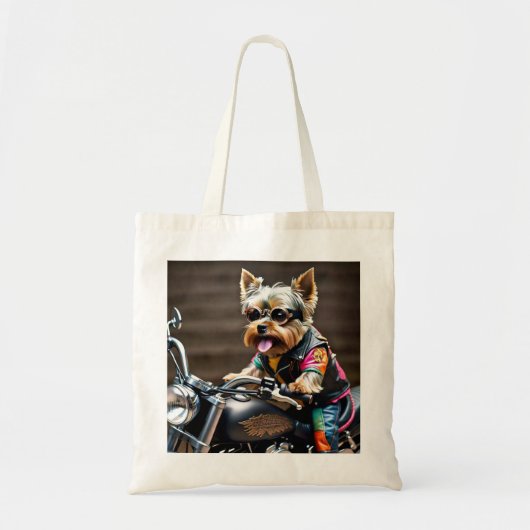 Chic Yorkie op een Canvas tas (Voorkant)