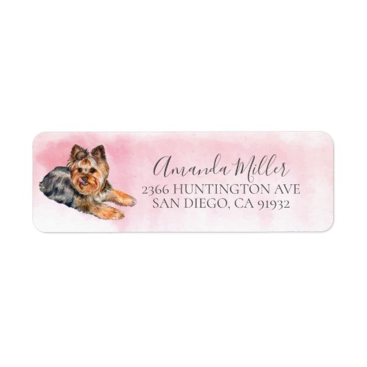 Chic Yorkie Return Address Label (Voorkant)