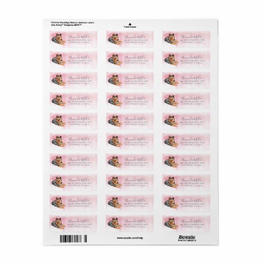 Chic Yorkie Return Address Label (Full Sheet)