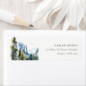 Chic Yosemite National Park CA Waterverf Adres Etiket (Insitu)