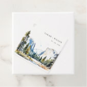Chic Yosemite National Park CA Waterverf bruiloft Bedankjes Labels (In situ)