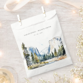 Chic Yosemite National Park CA Waterverf bruiloft Bedankzakje