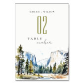 Chic Yosemite National Park CA Waterverf bruiloft Kaart (Voorkant)