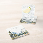 Chic Yosemite National Park CA Waterverf bruiloft Kartonnen Onderzetters (Insitu)