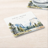 Chic Yosemite National Park CA Waterverf bruiloft Kartonnen Onderzetters (Schuin)