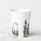 Chic Yosemite National Park CA Waterverf bruiloft Papieren Bekers (Rechts)