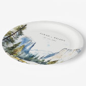 Chic Yosemite National Park CA Waterverf bruiloft Papieren Bordje (Gekanteld)