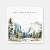 Chic Yosemite National Park CA Waterverf bruiloft Servet (Voorkant)