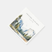 Chic Yosemite National Park CA Waterverf bruiloft Servet (Hoek)
