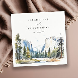 Chic Yosemite National Park CA Waterverf bruiloft Servet