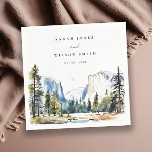 Chic Yosemite National Park CA Waterverf bruiloft Servet