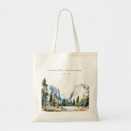 Chic Yosemite National Park CA Waterverf bruiloft Tote Bag