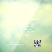 Chic Zakelijk Logo QR Code Winkel Openingstijden Raamsticker (Vel 3)