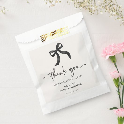 Chic Ze bindt de Knot Black Bow Vrijgezellenfeest Bedankzakje (Gezegeld)