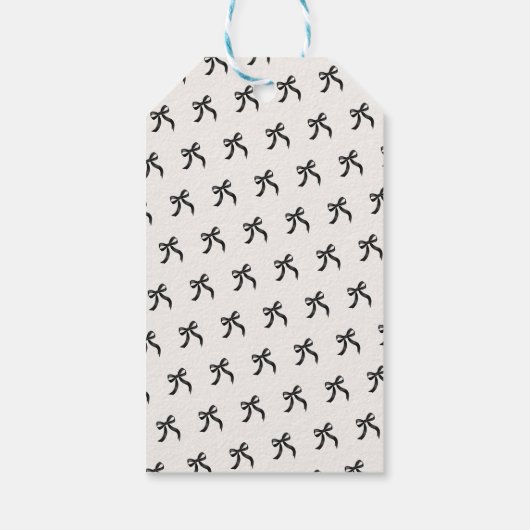 Chic Ze bindt de Knot Black Bow Vrijgezellenfeest Cadeaulabel (Achterkant)