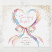 Chic Ze bindt de Roze Knoop Boog Vrijgezellenfeest Sparkling Wijnetiket (Enkel label)