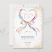 Chic, ze bindt de roze knoop strik dank je bedankkaart (Voorkant)