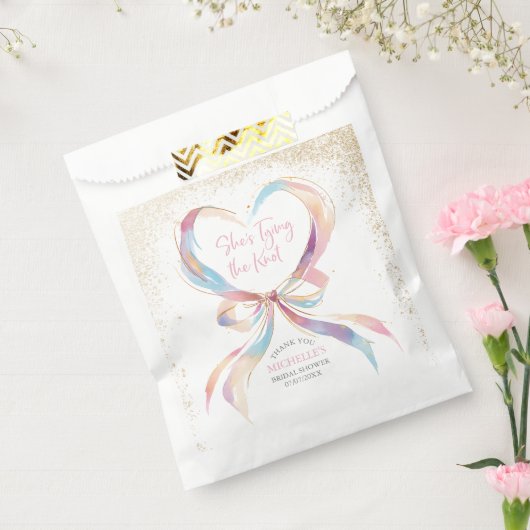 Chic Ze Krijgt De Knoop Aangetrokken Roze Strik Br Bedankzakje (Gezegeld)