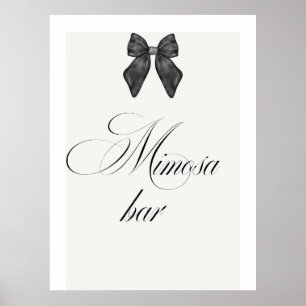 Chic 'Ze Krijgt de Knoop Door Zwarte Strik Mimosa  Poster