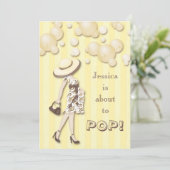 Chic Ze staat op het punt neutraal Baby shower te  Kaart (Staand voorkant)