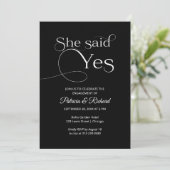 Chic ze zei ja Uitnodiging van de Engagement Parti (Staand voorkant)