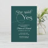 Chic ze zei ja Uitnodiging van de Engagement Parti (Staand voorkant)