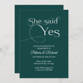 Chic ze zei ja Uitnodiging van de Engagement Parti (Voorkant / Achterkant)