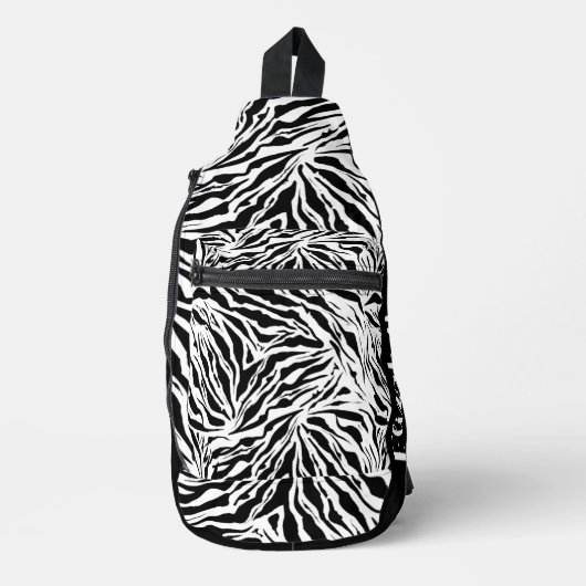 Chic Zebra Afdrukken Sling Bag (Voorkant)
