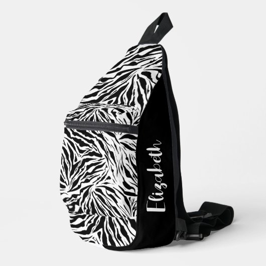 Chic Zebra Afdrukken Sling Bag (Rechterhoek)