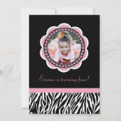 Chic Zebra Birthday Uitnodiging (Voorkant)