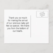 Chic Zebra Fresh Mint Bow Baby shower Bedankt Aankondigingskaart (Achterkant)