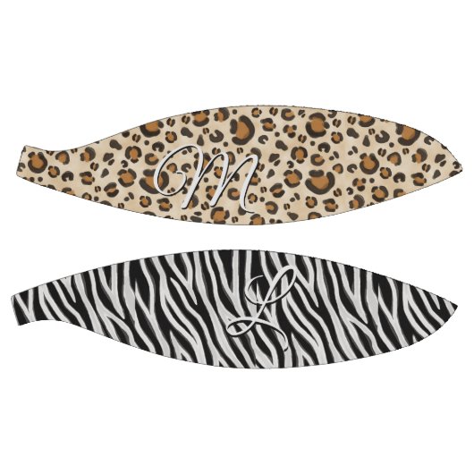 Chic Zebra Leopard Animal Print Girl's Initialen Basketbal