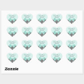 Chic Zebra Mint Ribbon Girly Baby shower Hart Sticker (Vel)