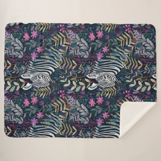 Chic zebra patroon sherpa deken (Voorkant (horizontaal))