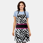 Chic Zebra Pattern roze kant Schort (Gedragen)