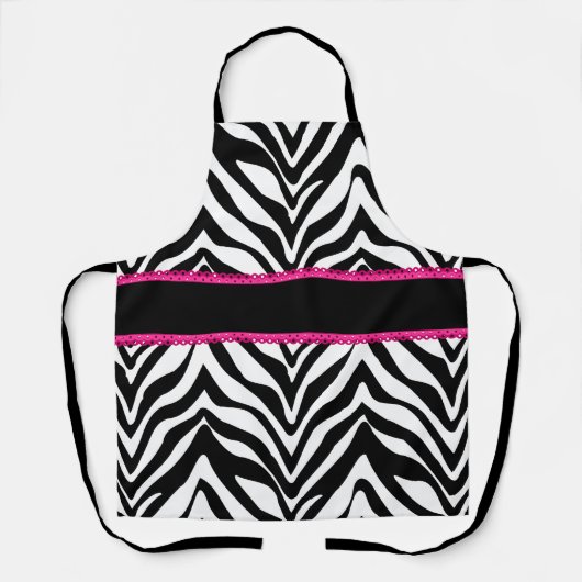 Chic Zebra Pattern roze kant Schort (Voorkant)