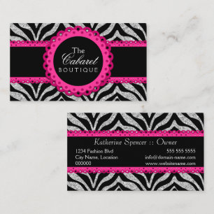 Chic Zebra Pink Mode Jewelry Boutique Visitekaartje