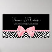 Chic Zebra Print 5 ft banner Light Roze lint (Voorkant)