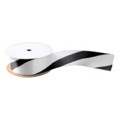 Chic Zebra Print Black en White Satijnen Lint (Spoel)