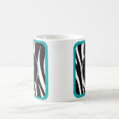 Chic Zebra Print Blauwgroen Monogram mok (Center)