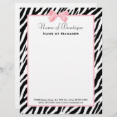 Chic Zebra Print Boutique Light True roze lint Briefhoofd Ontwerp (Voorkant / Achterkant)