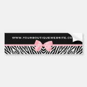 Chic Zebra Print Boutique Light True roze lint Bumpersticker (Voorkant)