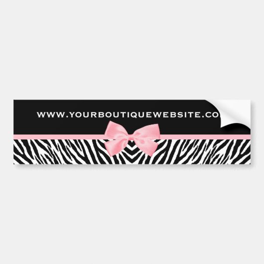 Chic Zebra Print Boutique Light True roze lint Bumpersticker (Voorkant)