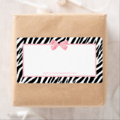 Chic Zebra Print Boutique Light True roze lint Etiket (Insitu)
