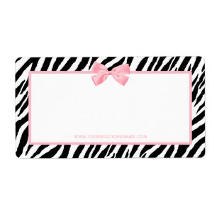 Chic Zebra Print Boutique Light True roze lint Etiket