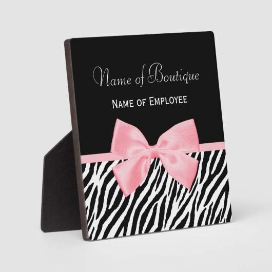 Chic Zebra Print Boutique Light True roze lint Fotoplaat (Voorkant)