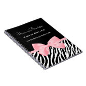 Chic Zebra Print Boutique Light True roze lint Notitieboek (Rechterzijde)