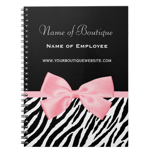 Chic Zebra Print Boutique Light True roze lint Notitieboek (Voorkant)
